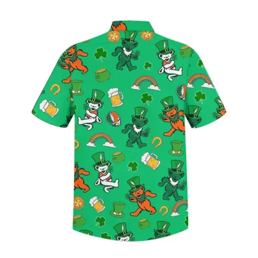 Green Grateful Dead St. Patrick's Day Hawaiian Shirt backside