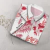 Red & White Floral Slayer Hawaiian Shirt folded neatly