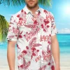 Red & White Floral Slayer Hawaiian Shirt Mockup