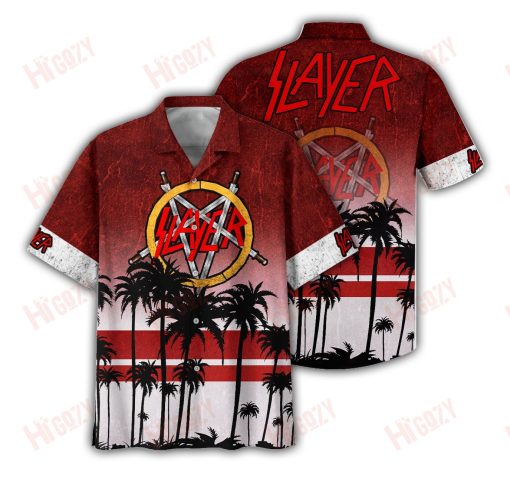 Slayer Palm Paradise Hawaiian Shirt on Both Sides