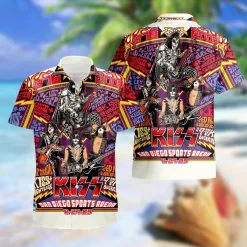 3D 1973 Kiss Metal Hawaiian Shirt Both Side