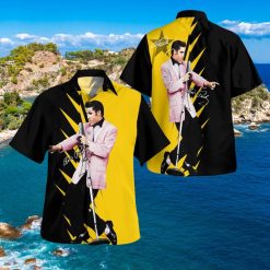 Elvis Presley Yellow And Black Color Hawaiian Shirt