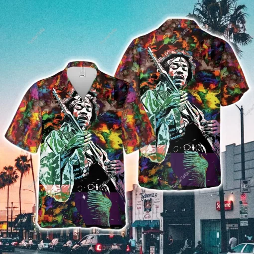 Jimi Hendrix Electric Guitar Hawaiian Shirt