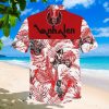 Red Van Halen With Guitar Hawaiian Shirt Back side