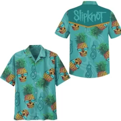 Slipknot Green Hawaiian Aloha Shirts