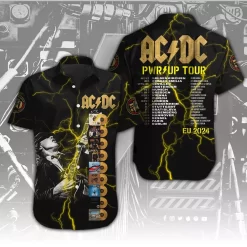 ACDC Pwr Up World Tour 2024 Rock Band Summer Hawaiian Shirt