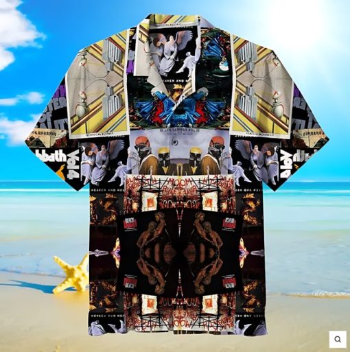 Black Sabbath Album Cover Collage Hawaiian Shirt