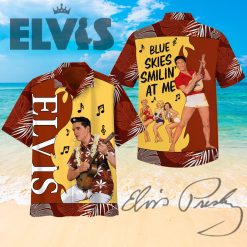 Blue Skies Smilin At Me Elvis Presley Hawaiian Shirt