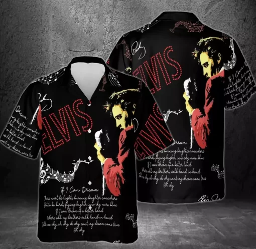 Elvis If I Can Dream Lyrics Hawaiian Shirt