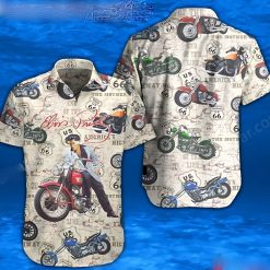 Elvis Presley Biker Us 66 Map Hawaiian Shirt