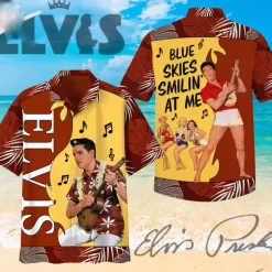 Elvis Presley Blue Skies Smilin At Me Hawaiian Shirt