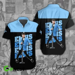 Elvis Presley Blue Stage Style Hawaiian Shirt