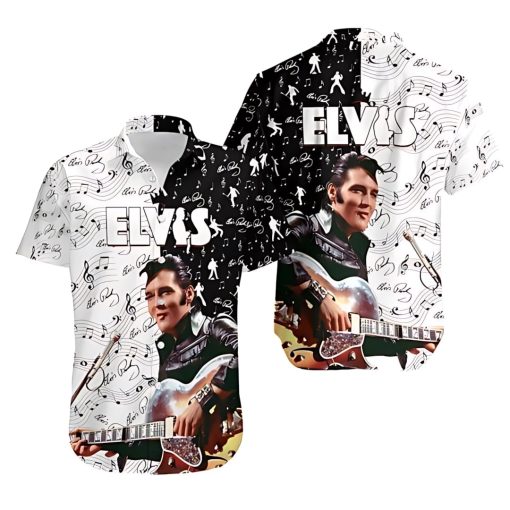 Elvis Presley Musical Notes Hawaiian Shirt