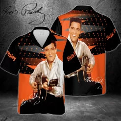 Elvis Presley Orange Groove Hawaiian Shirt