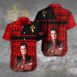 Elvis Presley Red Hot Taking Care of Business Hawaiian Shirt