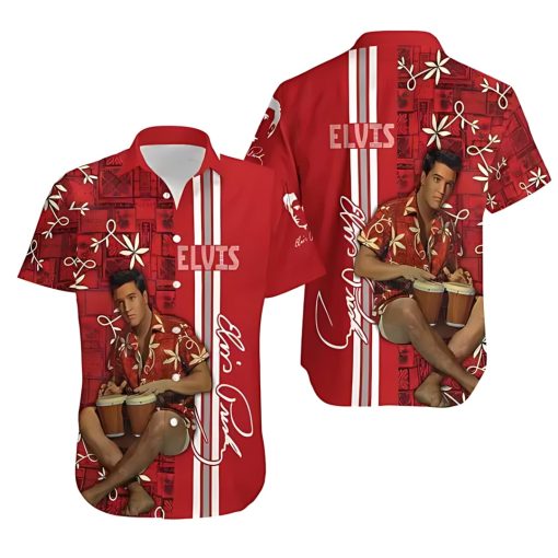 Elvis Presley Signature Red Hawaiian Shirt