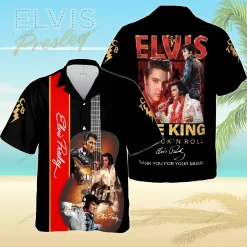 Elvis Presley The King Rock's Roll Signature Hawaiian Shirt