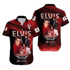 Elvis Presley Tribute Hawaiian Shirt with Fiery Design