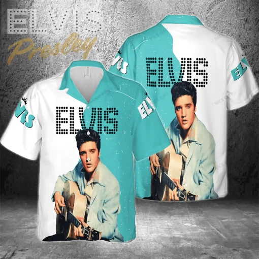 Elvis Presley Turquoise Dreams Hawaiian Shirt