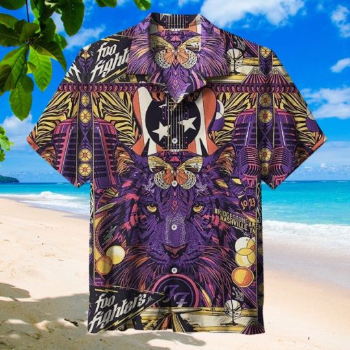 Foo Fighters Psychedelic Tiger Hawaiian Shirt