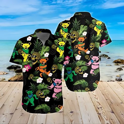 Grateful Dead Bear Skull Pineapple Hawaiian Shirt