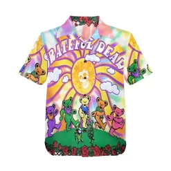 Grateful Dead Dancing Bears Tie-Dye Hawaiian Shirt