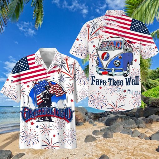 Grateful Dead Fare Thee Well Happy 4th Of July Hawaiian Shirt