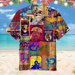 Jimi Hendrix Concert Poster Collage Hawaiian Shirt