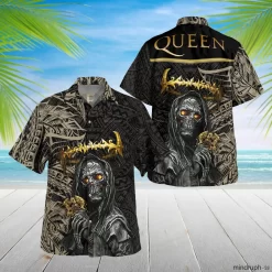 Skull Hold Style Queen Short-Sleeve Hawaiian Shirt