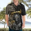 Skull Hold Style Queen Short-Sleeve Hawaiian Shirt Mockup Front