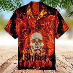 Slipknot Flaming Skull Hawaiian Shirt