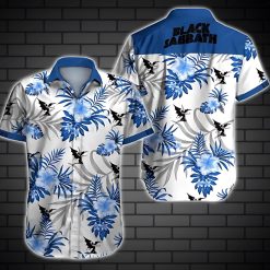 Black Sabbath Blue Floral Hawaiian Shirt