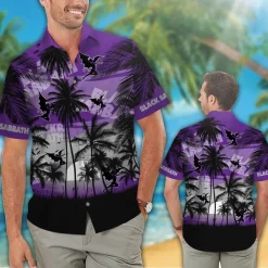 Black Sabbath Purple Palm Hawaiian Shirt