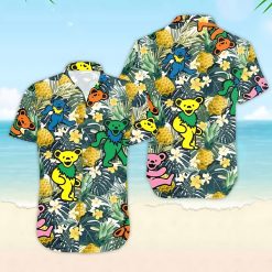 Grateful Dead Dancing Bears Pineapple Forest Hawaiian Shirt