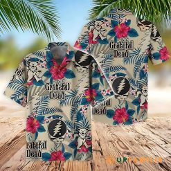 Grateful Dead Grateful Dead Logo Pattern Hawaiian Shirt