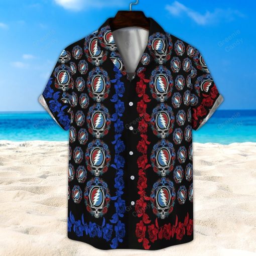 Grateful Dead Roses and Lightning Bolt Hawaiian Shirt