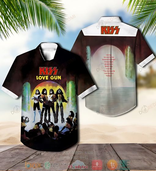 Kiss Band Love Gun Album Short Sleeve Hawaiian Shirt