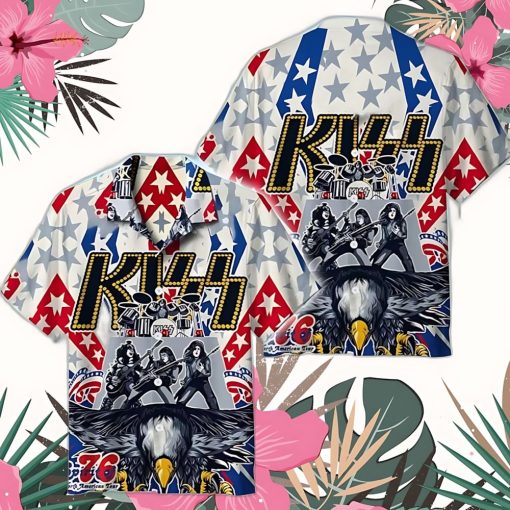 Kiss Eagle Hawaiian Shirt Independent gift July