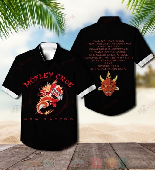 Motley Crue New Tattoo Black Album Hawaiian Shirt