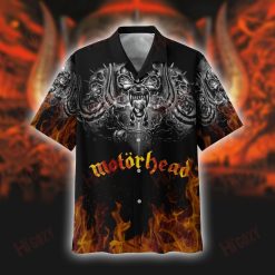 Motorhead Red Fire Hawaiian Aloha Shirt