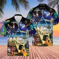 Pink Floyd Albums Collage Random Precision Hawaiian Shirt