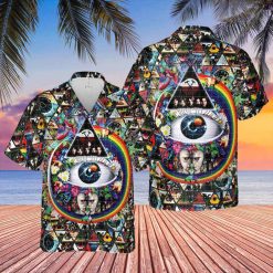 PINK FLOYD Collage BLOTTER ART Pink Floyd Hawaiian Shirt