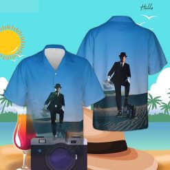 Wish You Were Here Desert Man in Bowler Pink Floyd Hawaiian Shirt