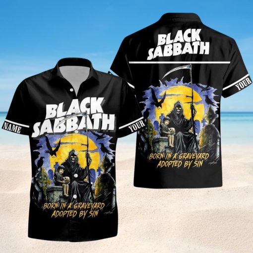 Black Sabbath Graveyard Sinister Hawaiian Shirt