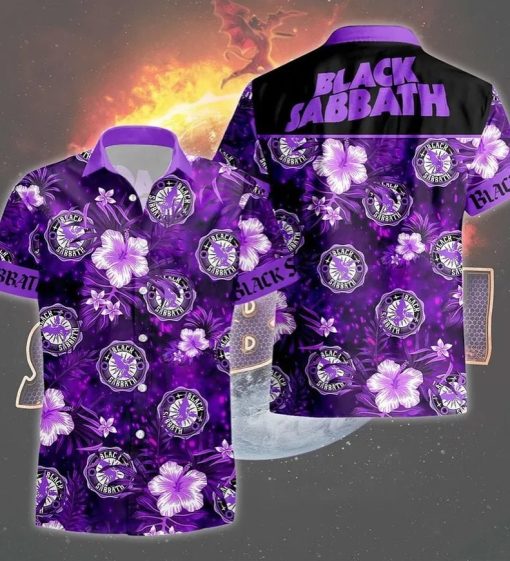 Black Sabbath Purple Voodoo Hawaiian Shirt