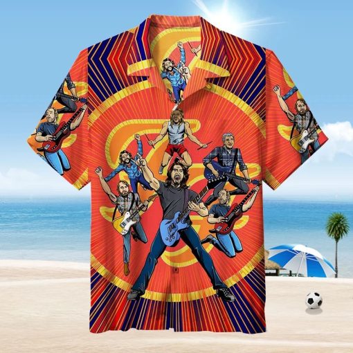 Foo Fighters Animated Rock Heroes Hawaiian Shirt