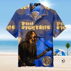 Foo Fighters Blue Performance Hawaiian Shirt