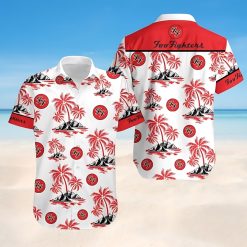 Foo Fighters Red Palm Tree Tropical Vibes Hawaiian Shirt