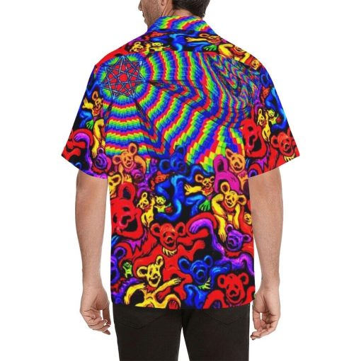 Grateful Dead Psychedelic Bears Hawaiian Shirt Mockup backside