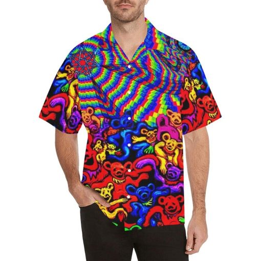 Grateful Dead Psychedelic Bears Hawaiian Shirt Mockup frontside